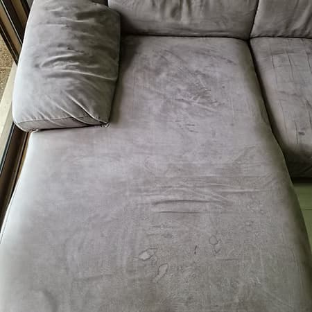 Tache sur tissu canapé avant nettoyage Poitiers